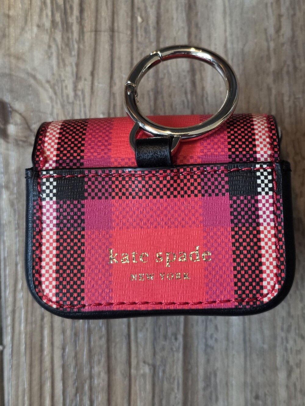 Kate Spade New York Blinx Foliage Plaid Owl Keychain Pouch Ipod - Picture 2 of 7